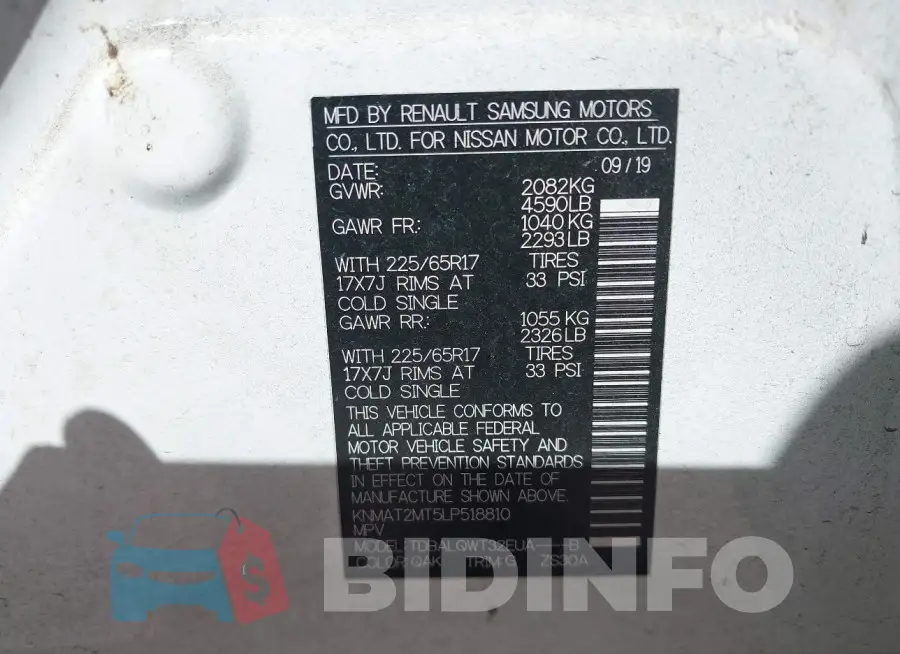 KNMAT2MT5LP518810 Photo# 9