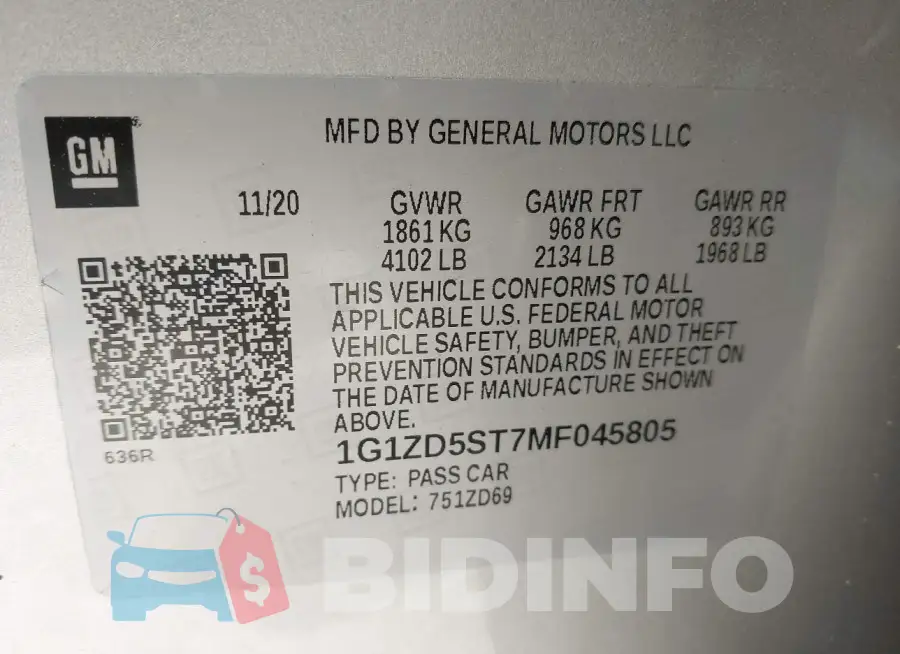 1G1ZD5ST7MF045805 Photo# 9