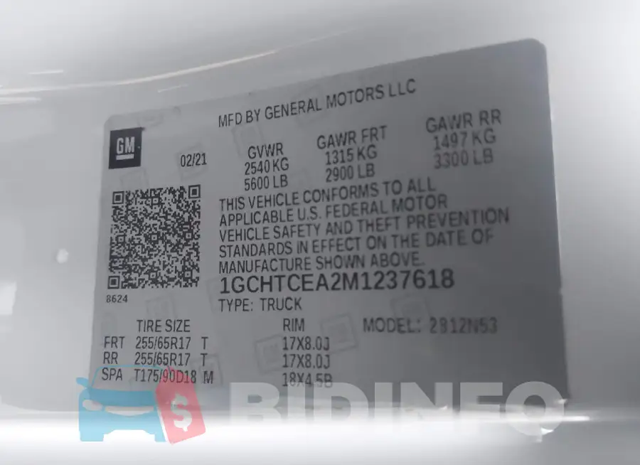 1GCHTCEA2M1237618 Photo# 9