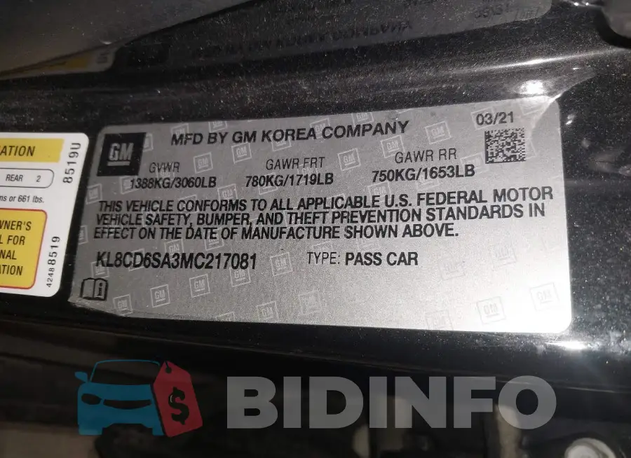 KL8CD6SA3MC217081 Photo# 9