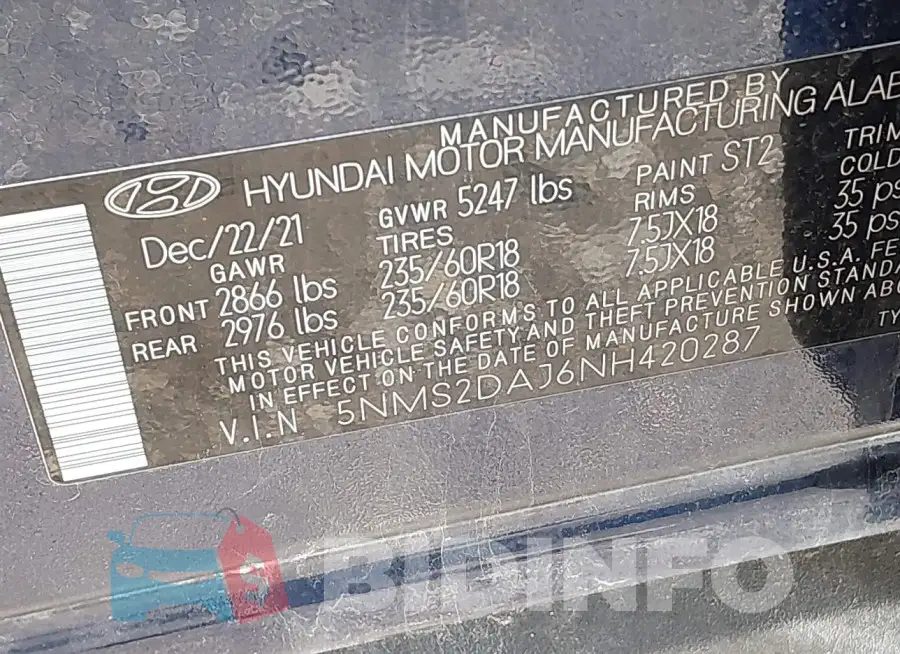 5NMS2DAJ6NH420287 Photo# 9