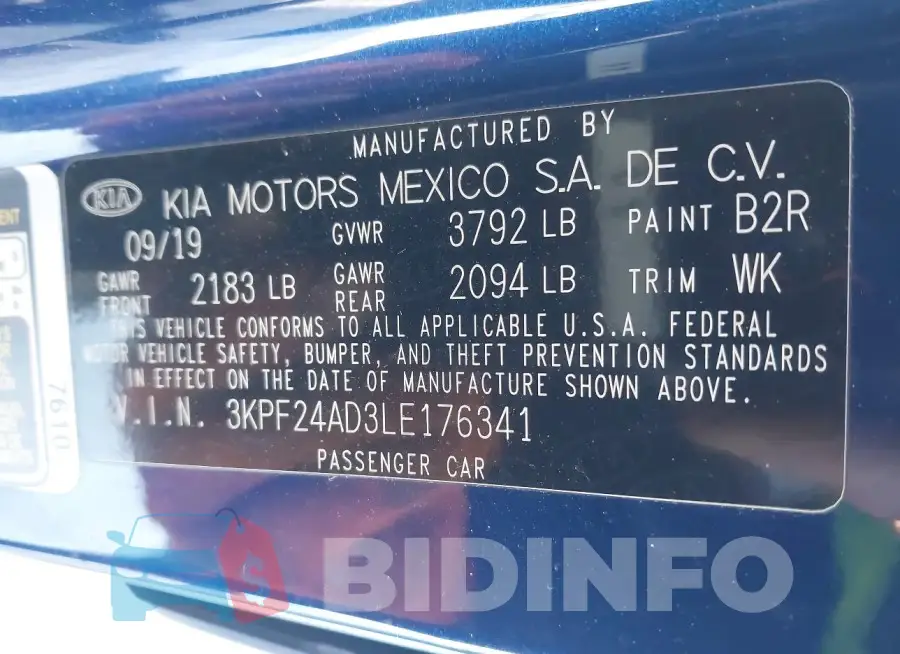 3KPF24AD3LE176341 Photo# 9