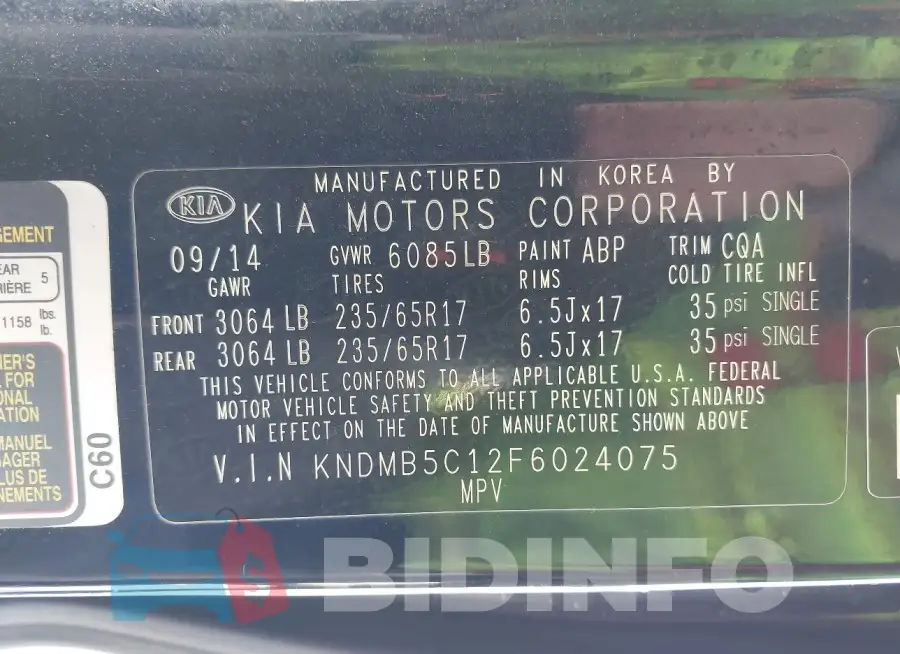 KNDMB5C12F6024075 Photo# 9