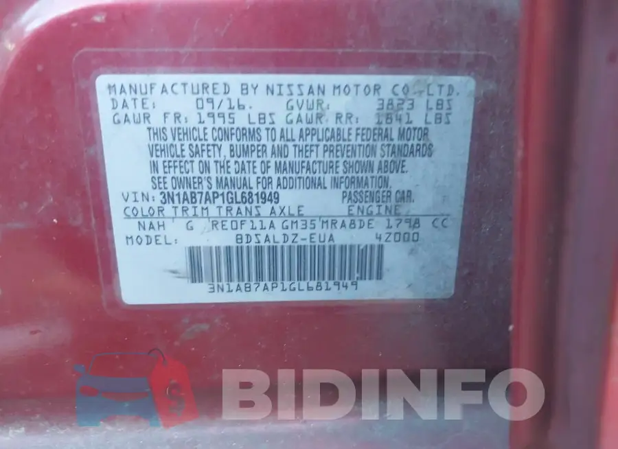 3N1AB7AP1GL681949 Photo# 9
