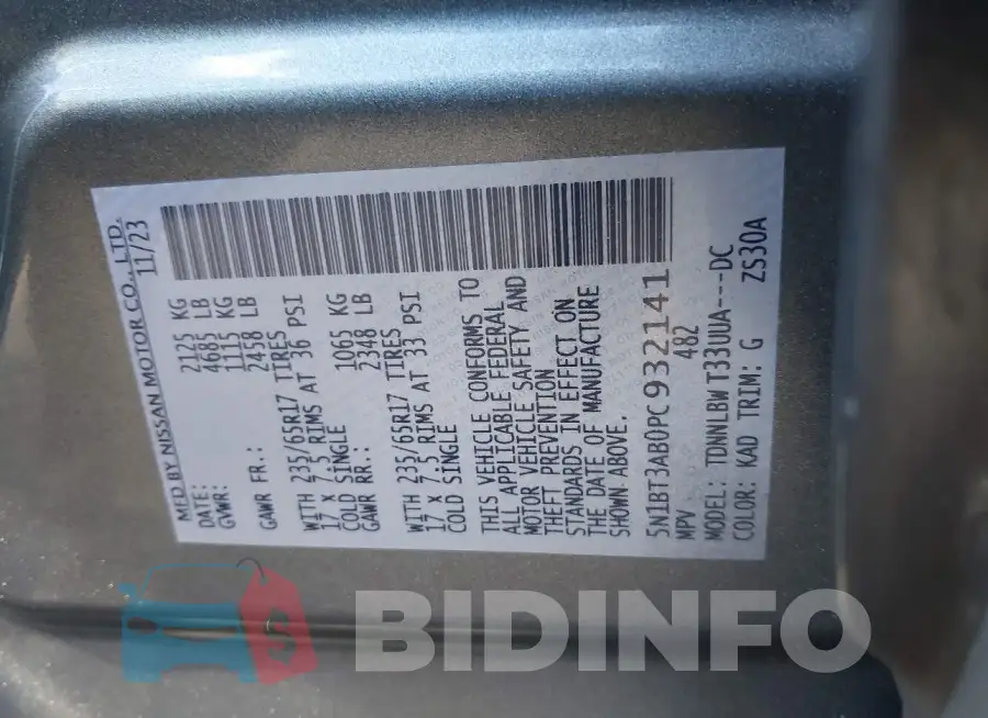 5N1BT3AB0PC932141 Photo# 9