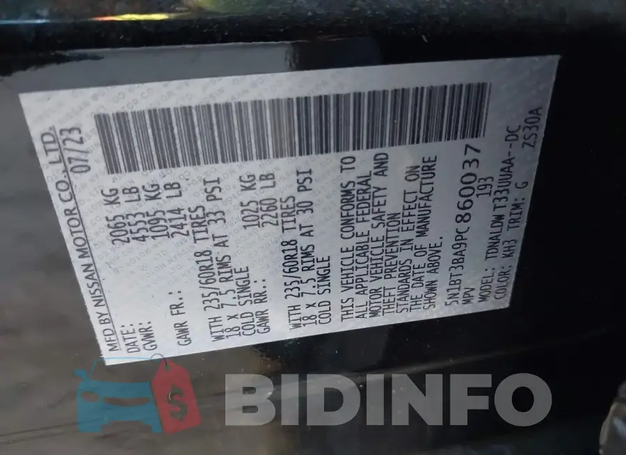 5N1BT3BA9PC860037 Photo# 9