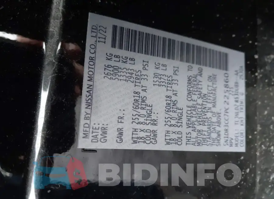5N1DR3CC7PC225860 Photo# 9
