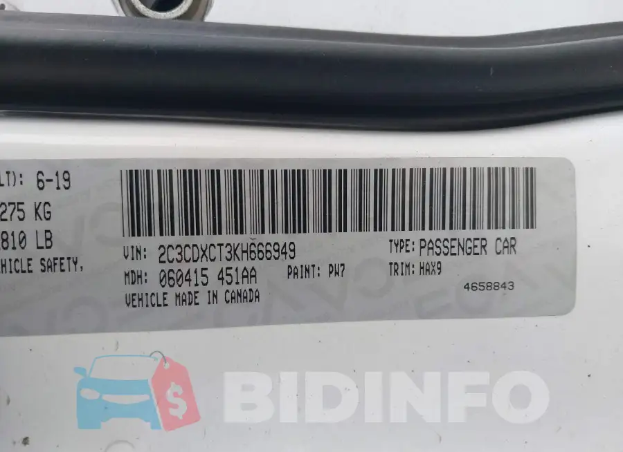 2C3CDXCT3KH666949 Photo# 9