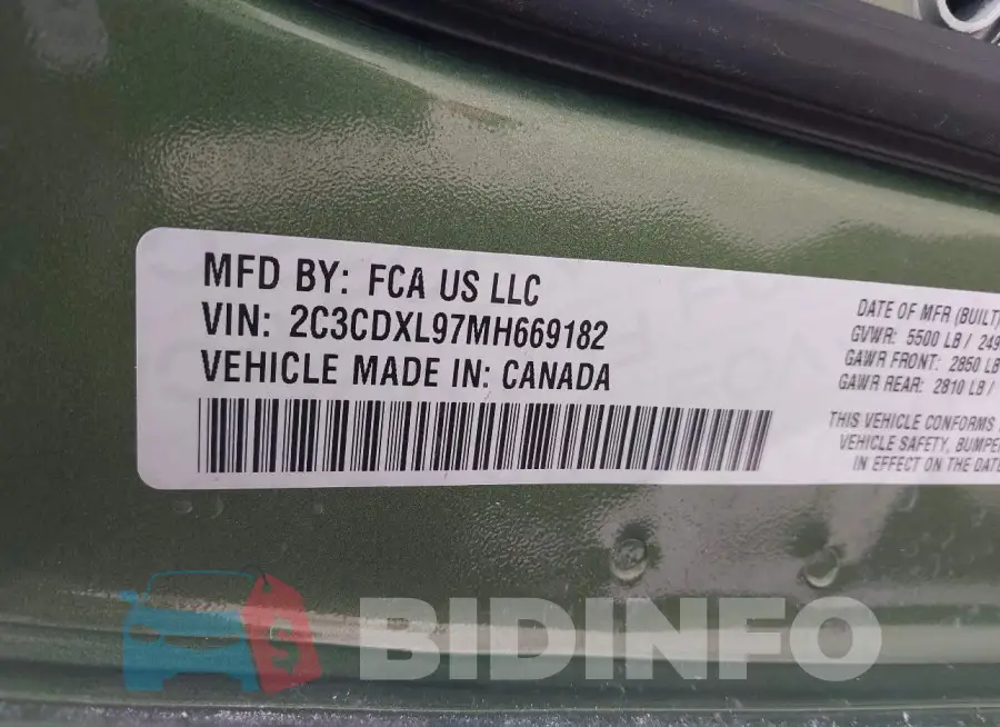 2C3CDXL97MH669182 Photo# 9