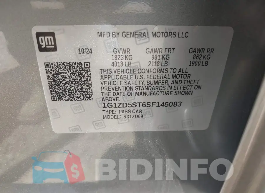 1G1ZD5ST6SF145083 Photo# 9