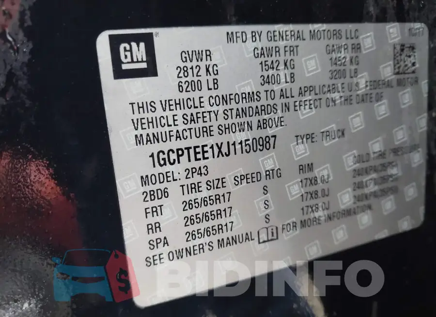 1GCPTEE1XJ1150987 Photo# 9
