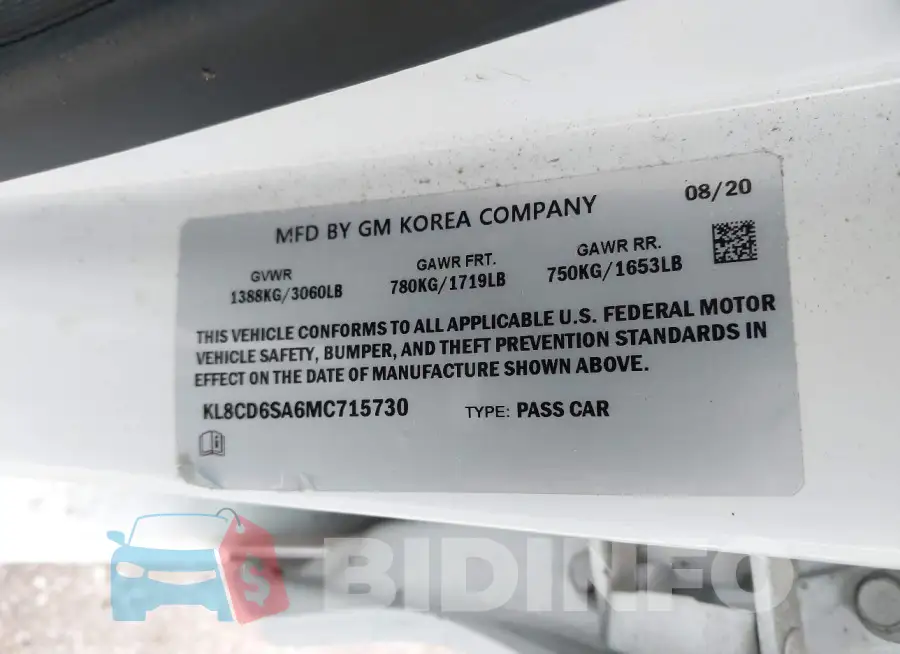 KL8CD6SA6MC715730 Photo# 9
