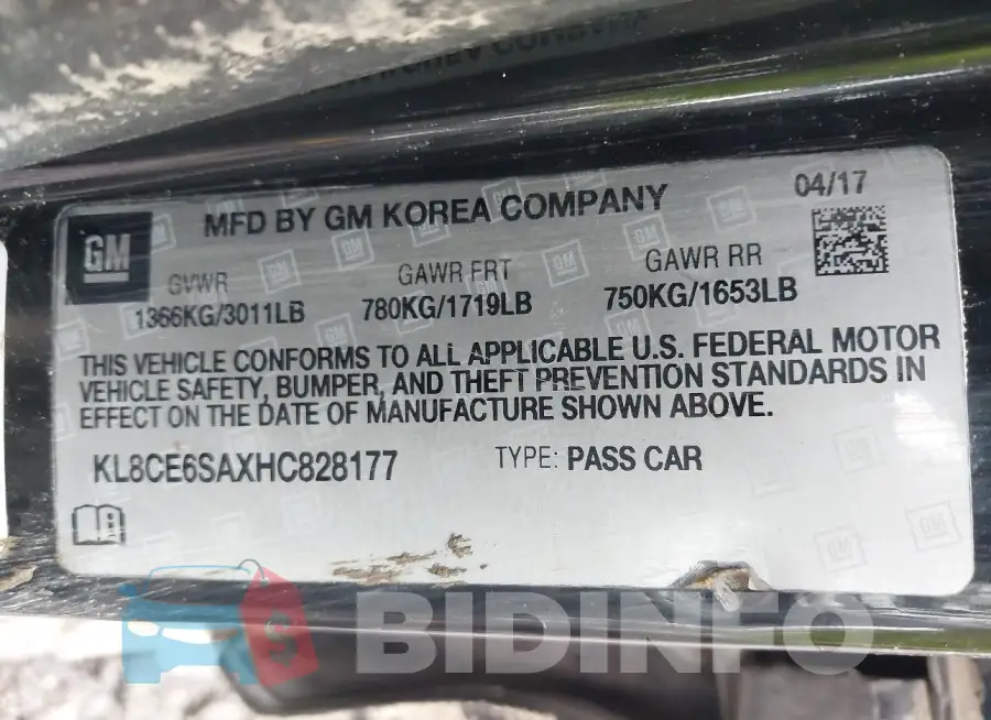 KL8CE6SAXHC828177 Photo# 9