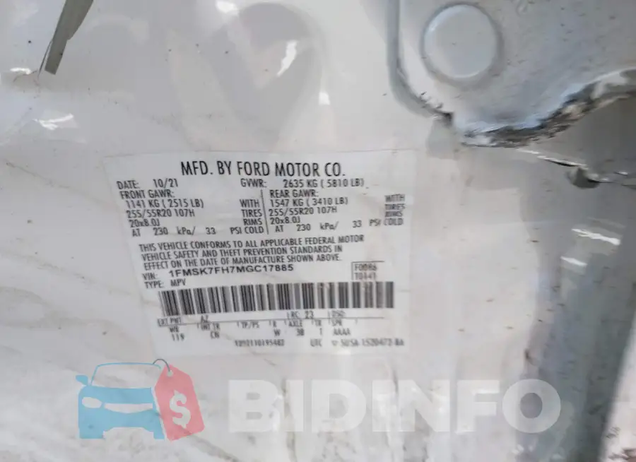 1FMSK7FH7MGC17885 Photo# 9