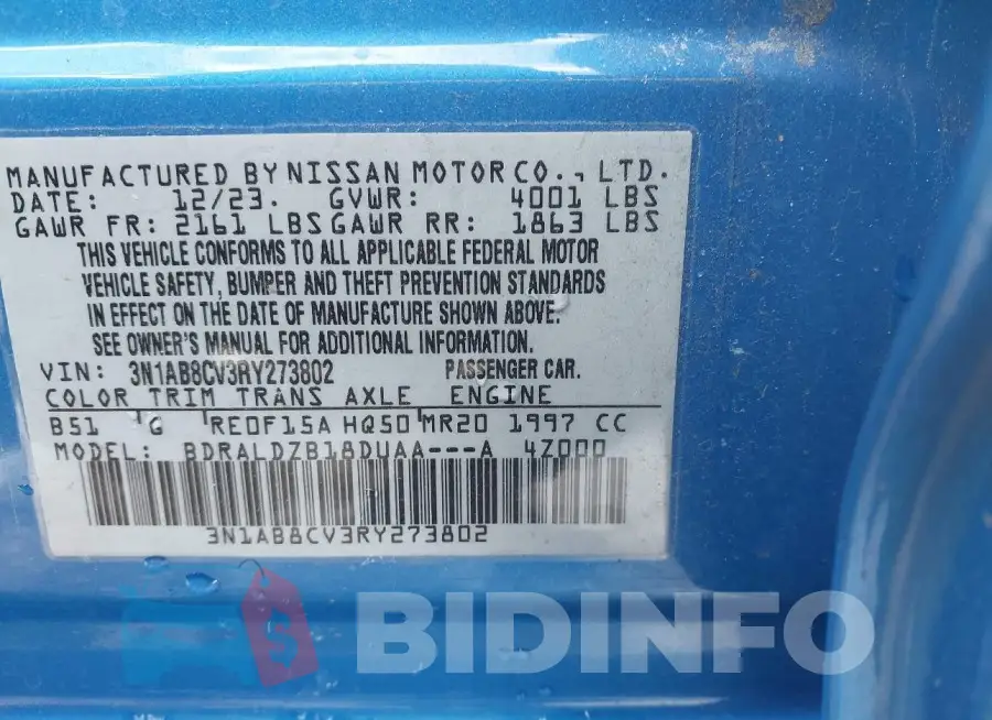 3N1AB8CV3RY273802 Photo# 9