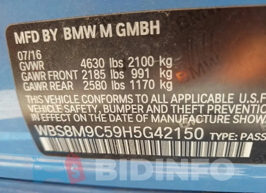 WBS8M9C59H5G42150 Photo# 9