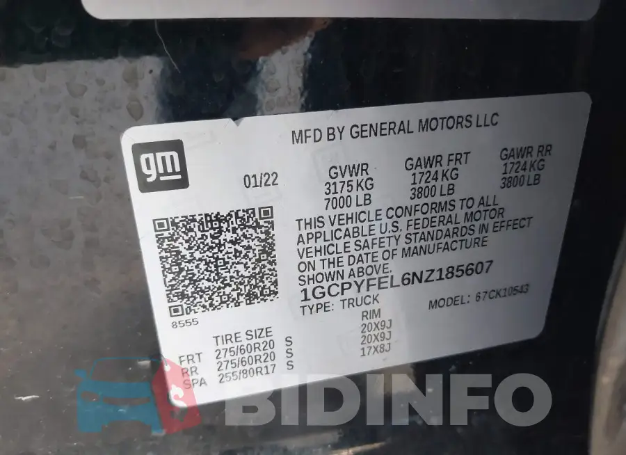 1GCPYFEL6NZ185607 Photo# 9