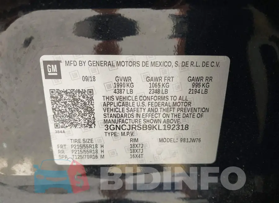 3GNCJRSB9KL192318 Photo# 9