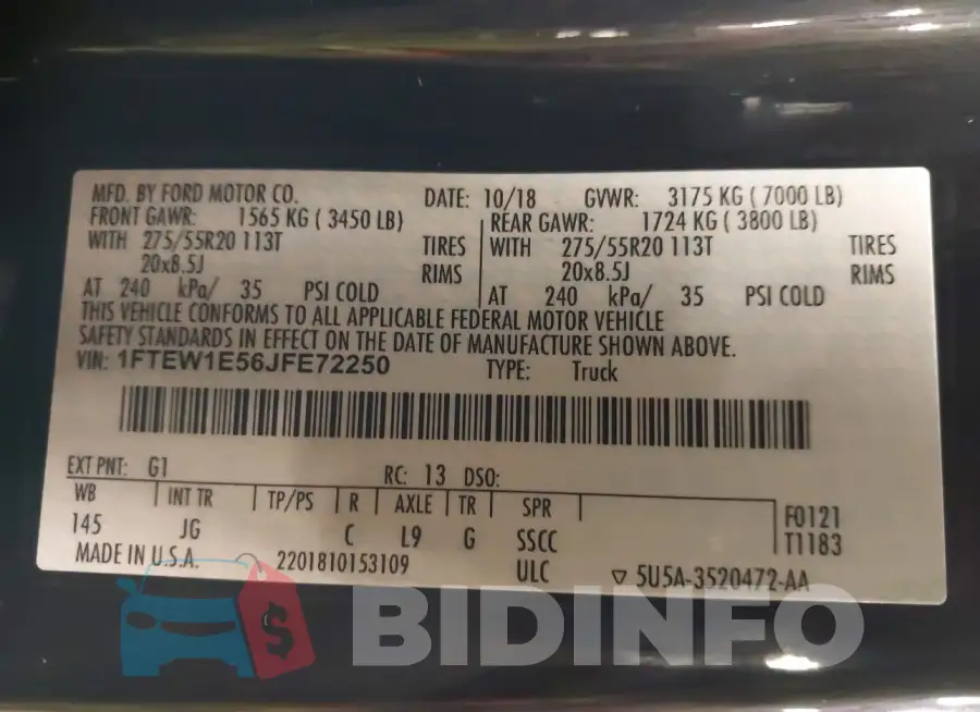 1FTEW1E56JFE72250 Photo# 9