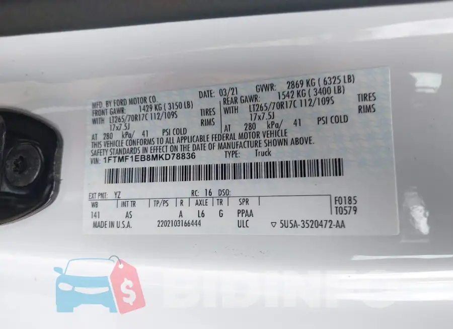 1FTMF1EB8MKD78836 Photo# 9