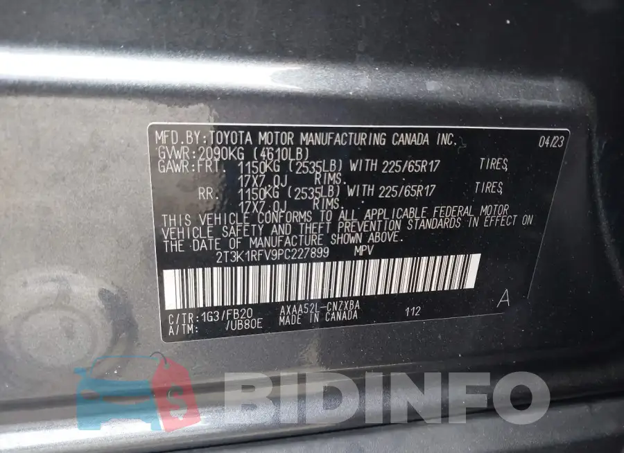 2T3K1RFV9PC227899 Photo# 9