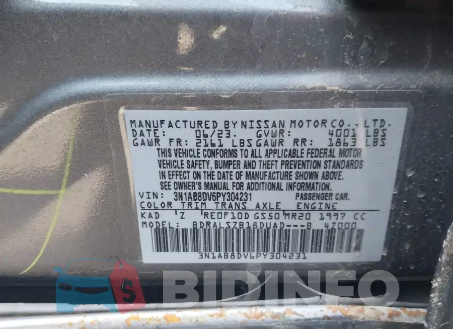 3N1AB8DV6PY304231 Photo# 9