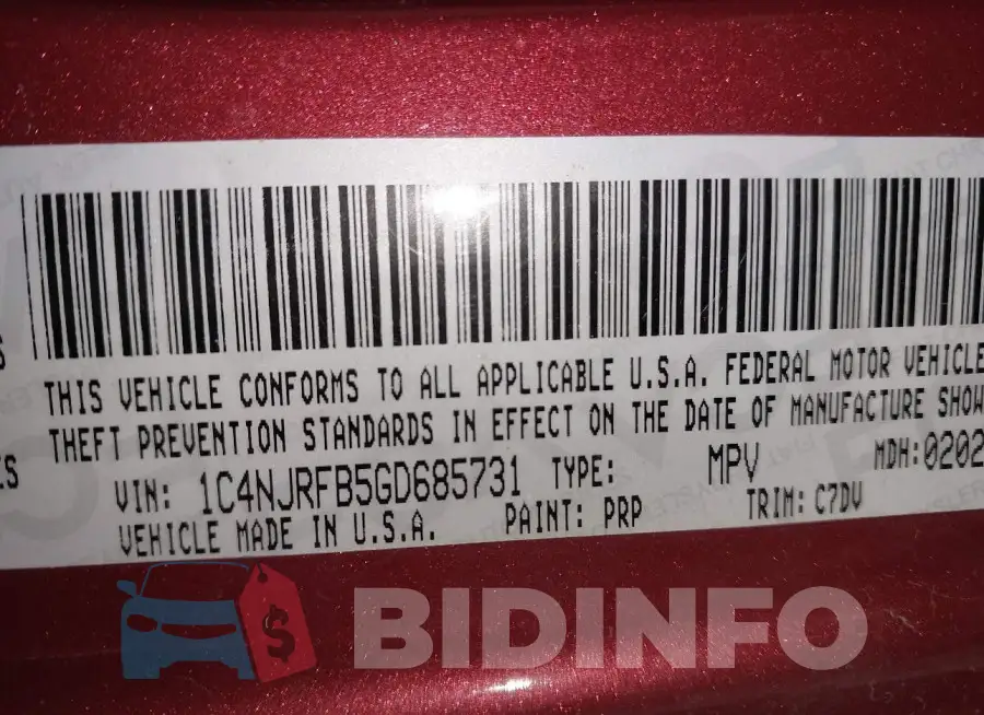 1C4NJRFB5GD685731 Photo# 9