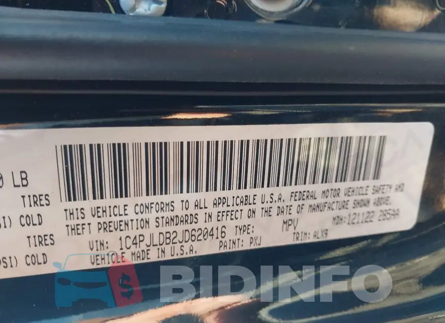 1C4PJLDB2JD620416 Photo# 9