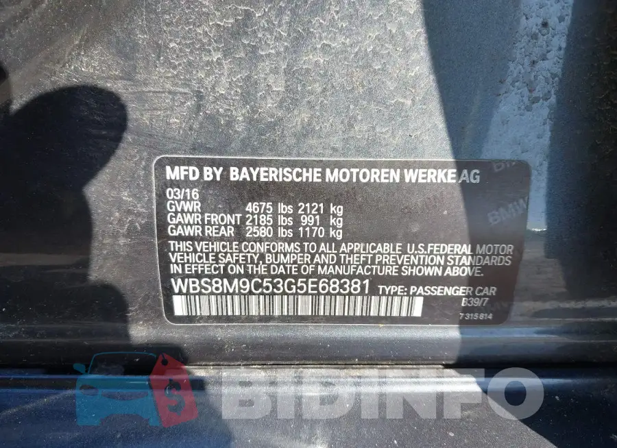 WBS8M9C53G5E68381 Photo# 9