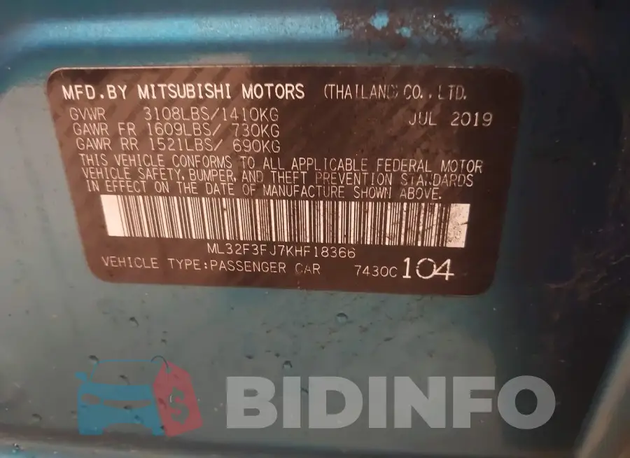 ML32F3FJ7KHF18366 Photo# 9