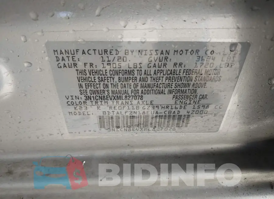 3N1CN8EVXML827078 Photo# 9
