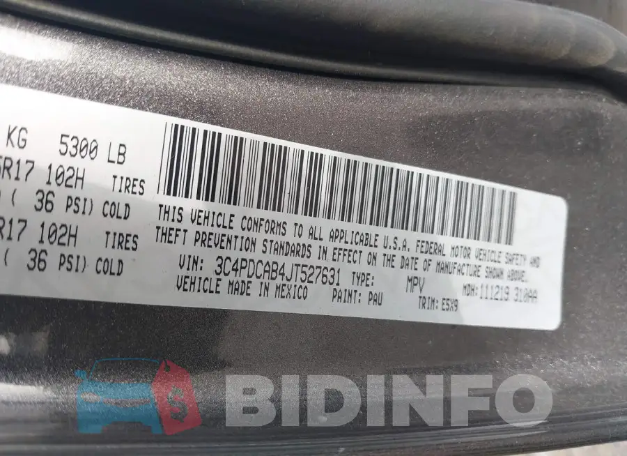 3C4PDCAB4JT527631 Photo# 9