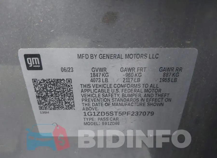 1G1ZD5ST5PF237079 Photo# 9