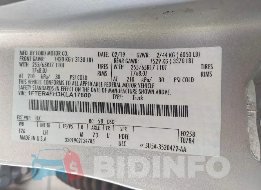1FTER4FH3KLA17800 Photo# 9