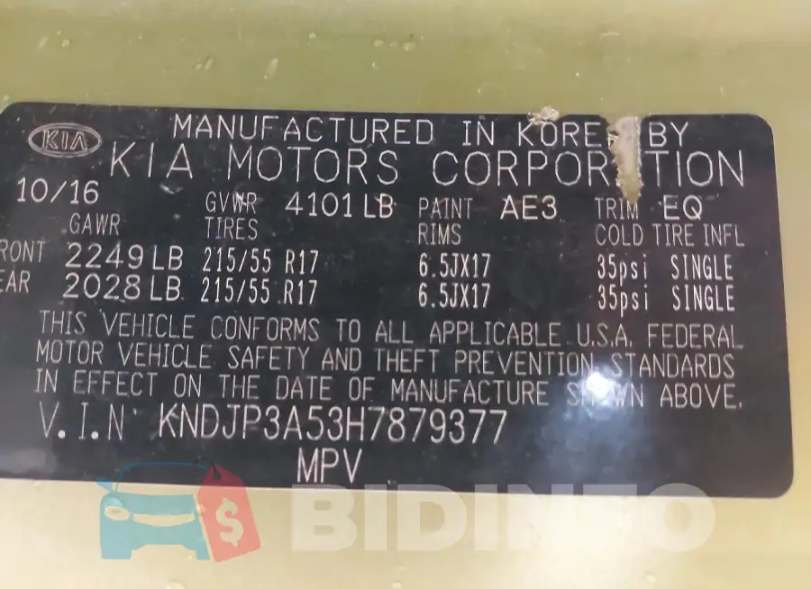 KNDJP3A53H7879377 Photo# 9