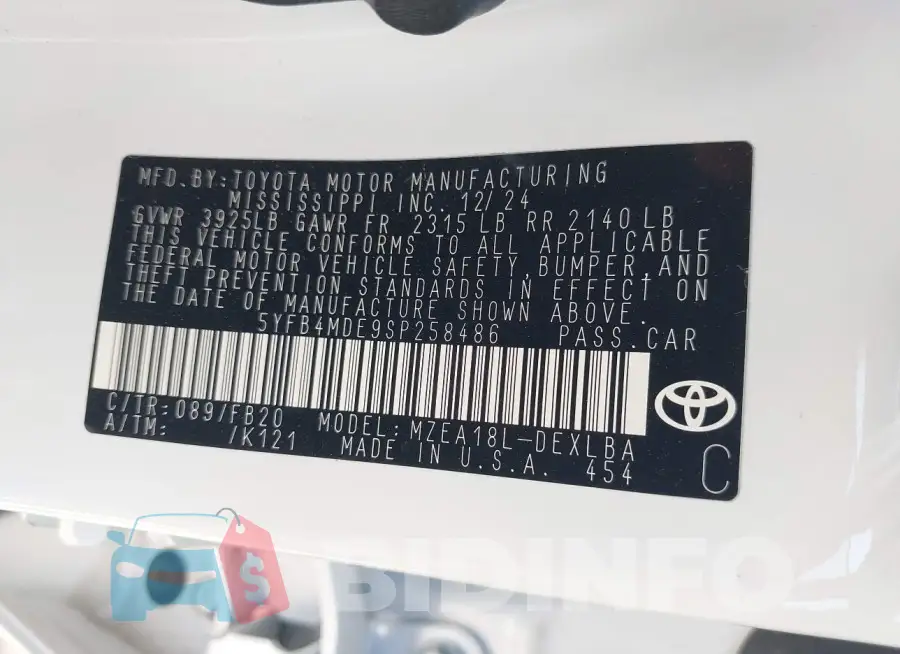 5YFB4MDE9SP258486 Photo# 9