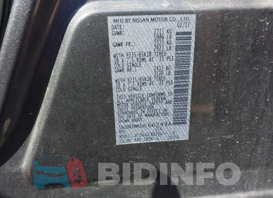 5N1DR2MM1HC662434 Photo# 9