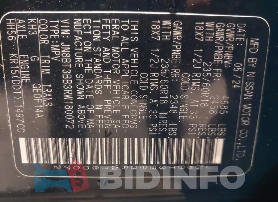 JN8BT3BB3RW180072 Photo# 9