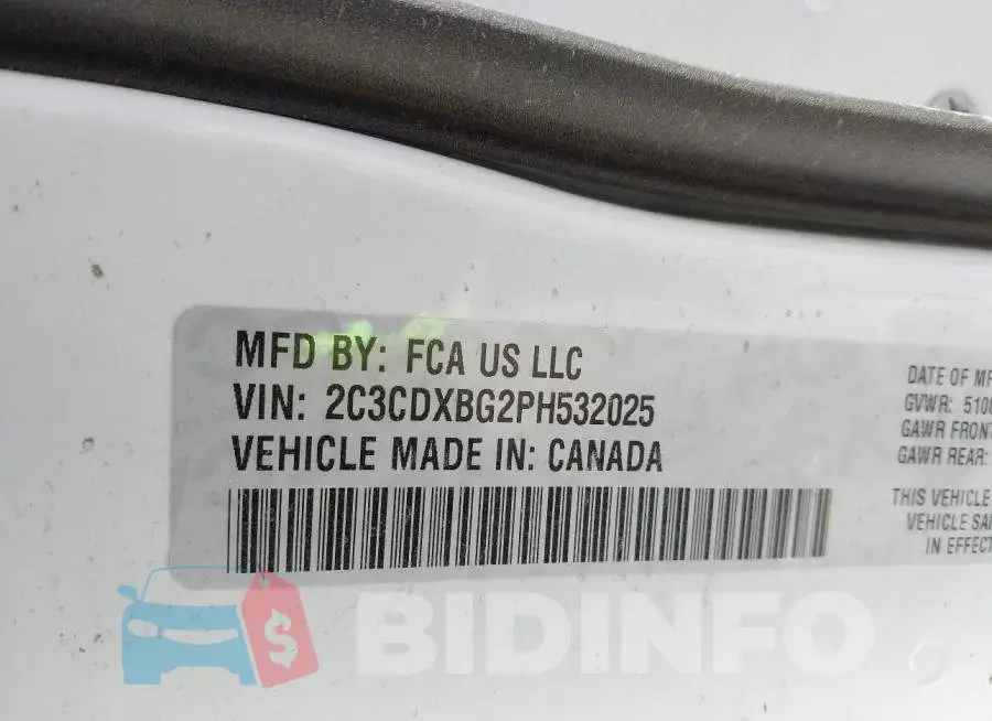2C3CDXBG2PH532025 Photo# 9
