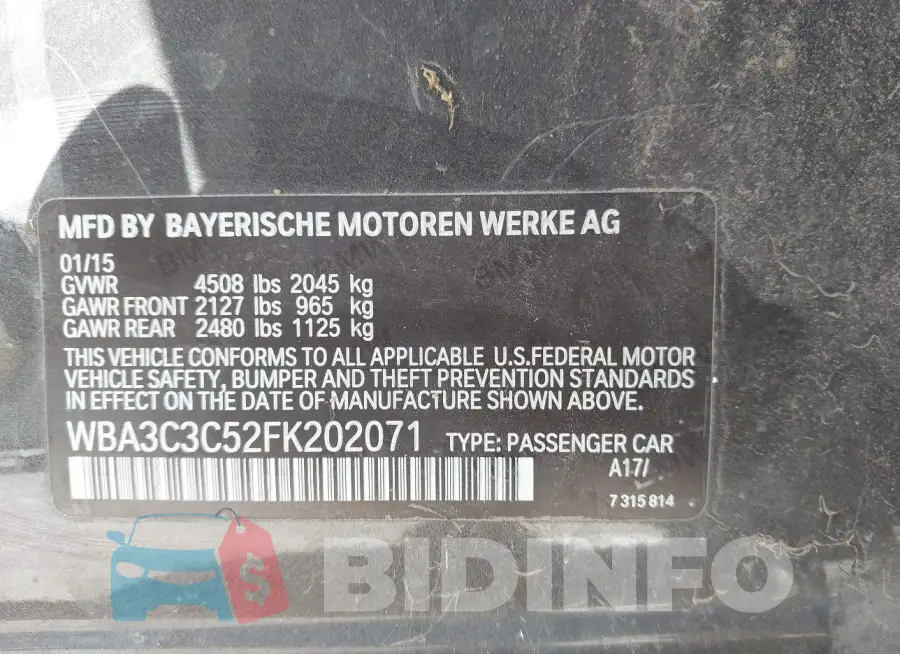 WBA3C3C52FK202071 Photo# 9