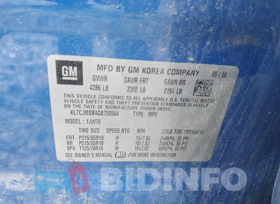 KL7CJMSB4GB758564 Photo# 9