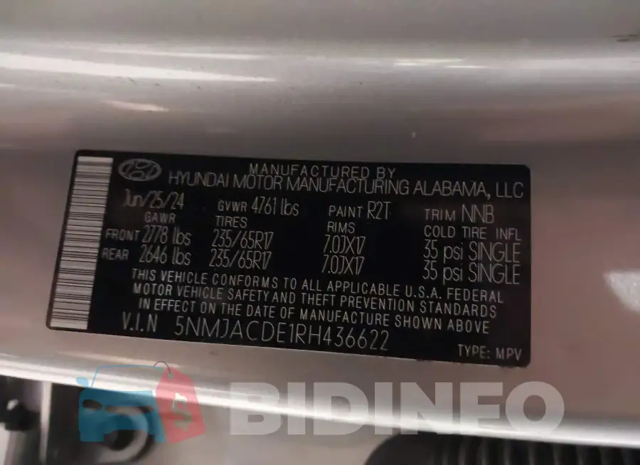 5NMJACDE1RH436622 Photo# 9