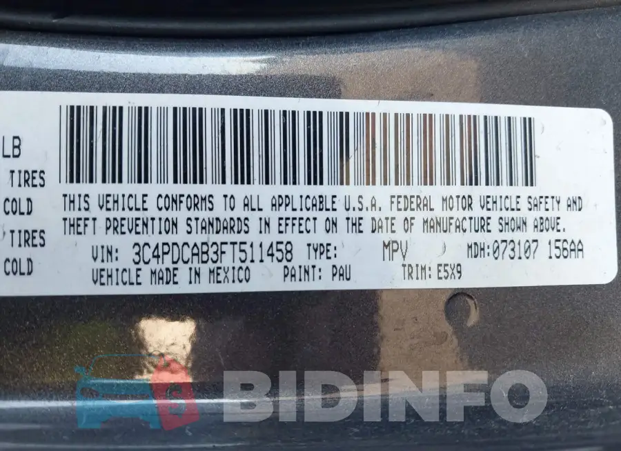 3C4PDCAB3FT511458 Photo# 9