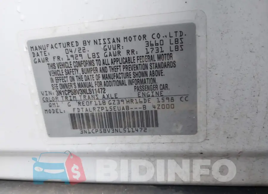 3N1CP5BV3NL511472 Photo# 9