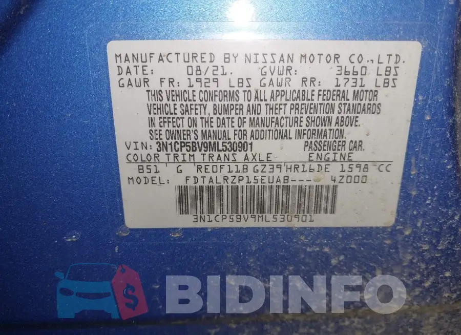 3N1CP5BV9ML530901 Photo# 9