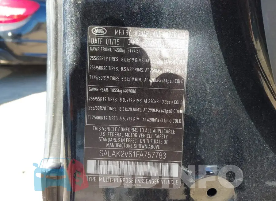SALAK2V61FA757783 Photo# 9