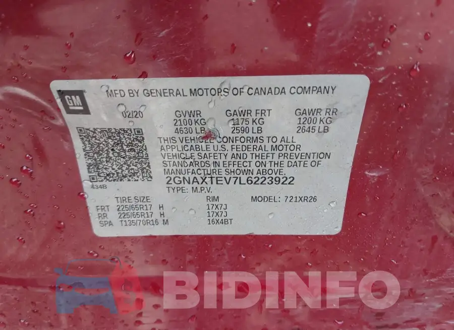 2GNAXTEV7L6223922 Photo# 9