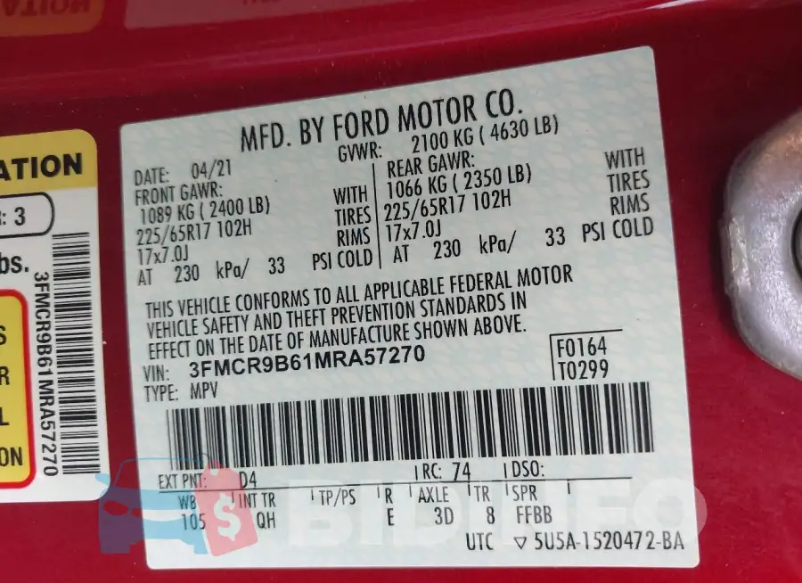 3FMCR9B61MRA57270 Photo# 9