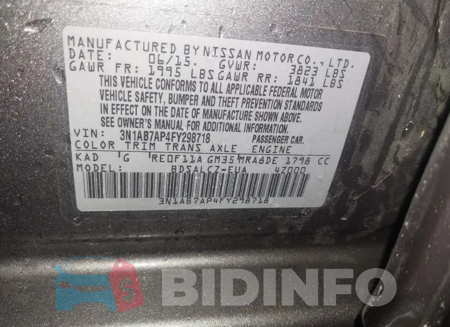 3N1AB7AP4FY298718 Photo# 9