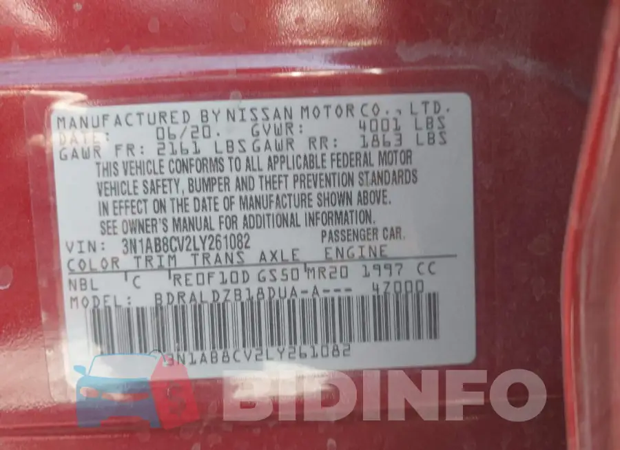 3N1AB8CV2LY261082 Photo# 9